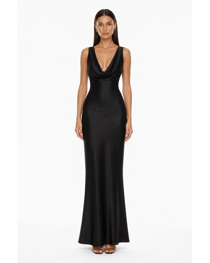 Mougins Cowl Gown on model