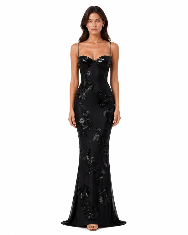 Seillans Floral Gown on model