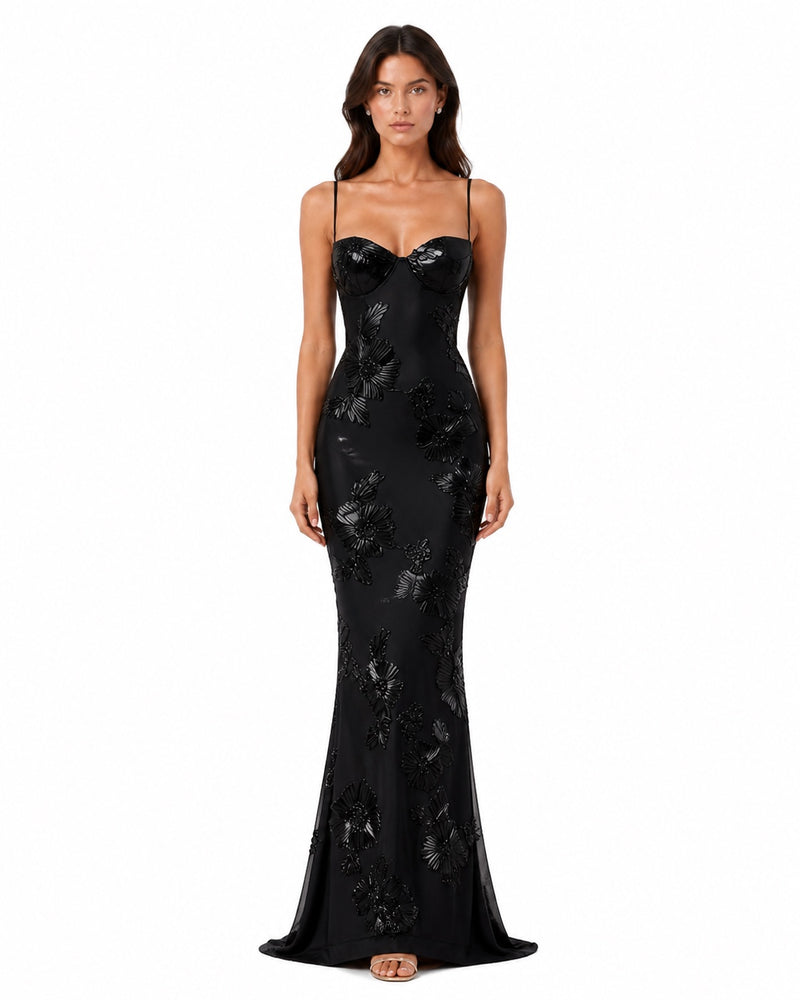 Seillans Floral Gown on model
