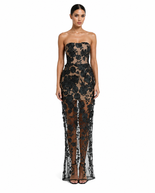 Lacoste Lace Gown on model