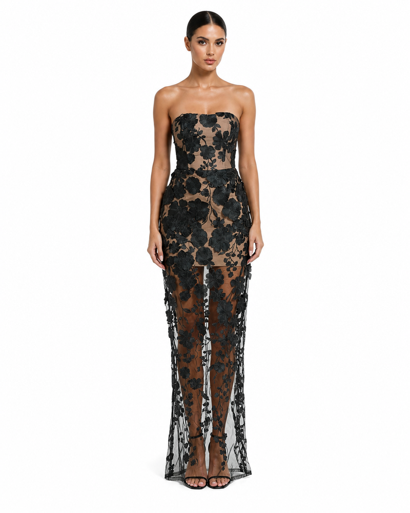Lacoste Lace Gown on model