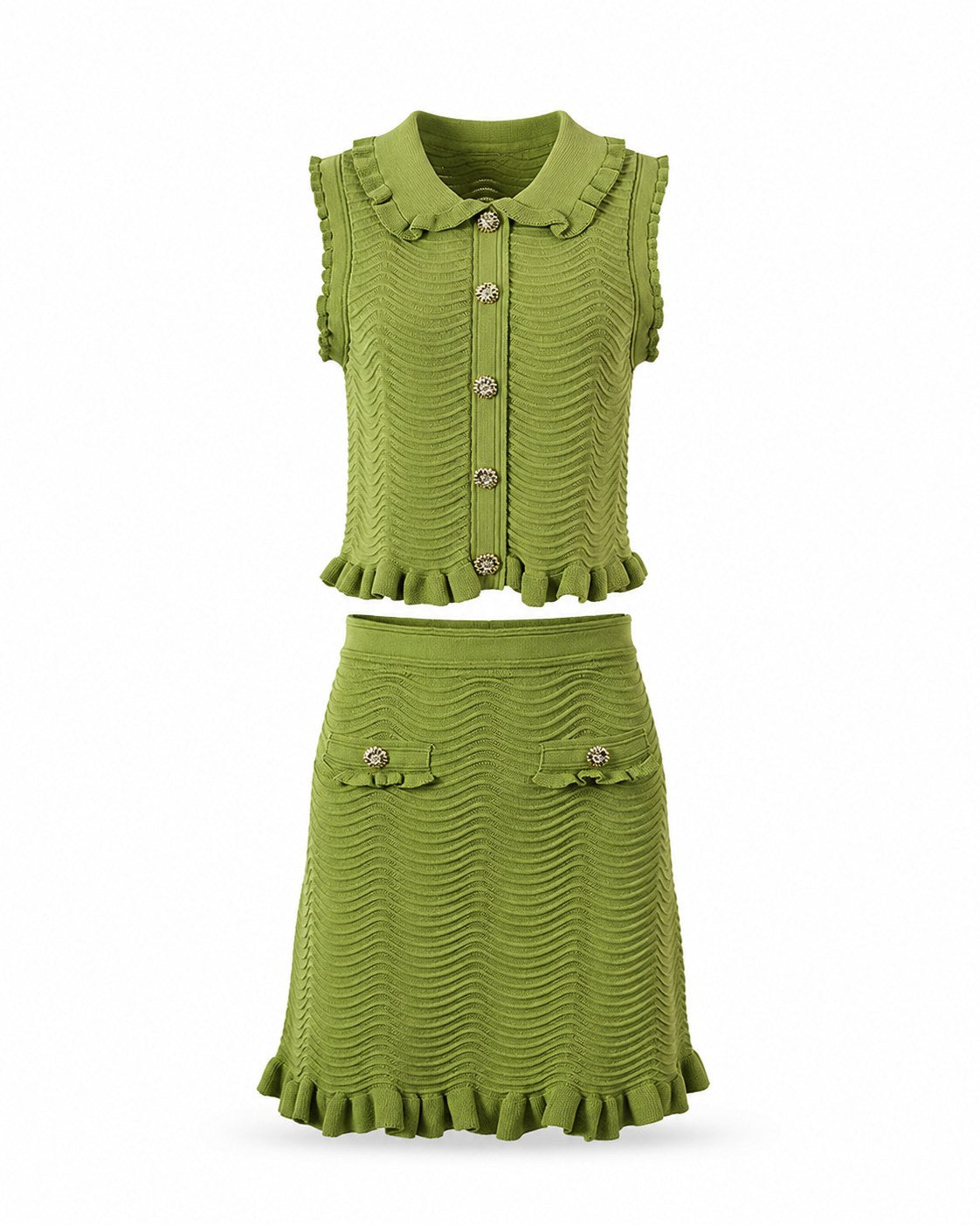 Vallauris Green Knit Mini Dress