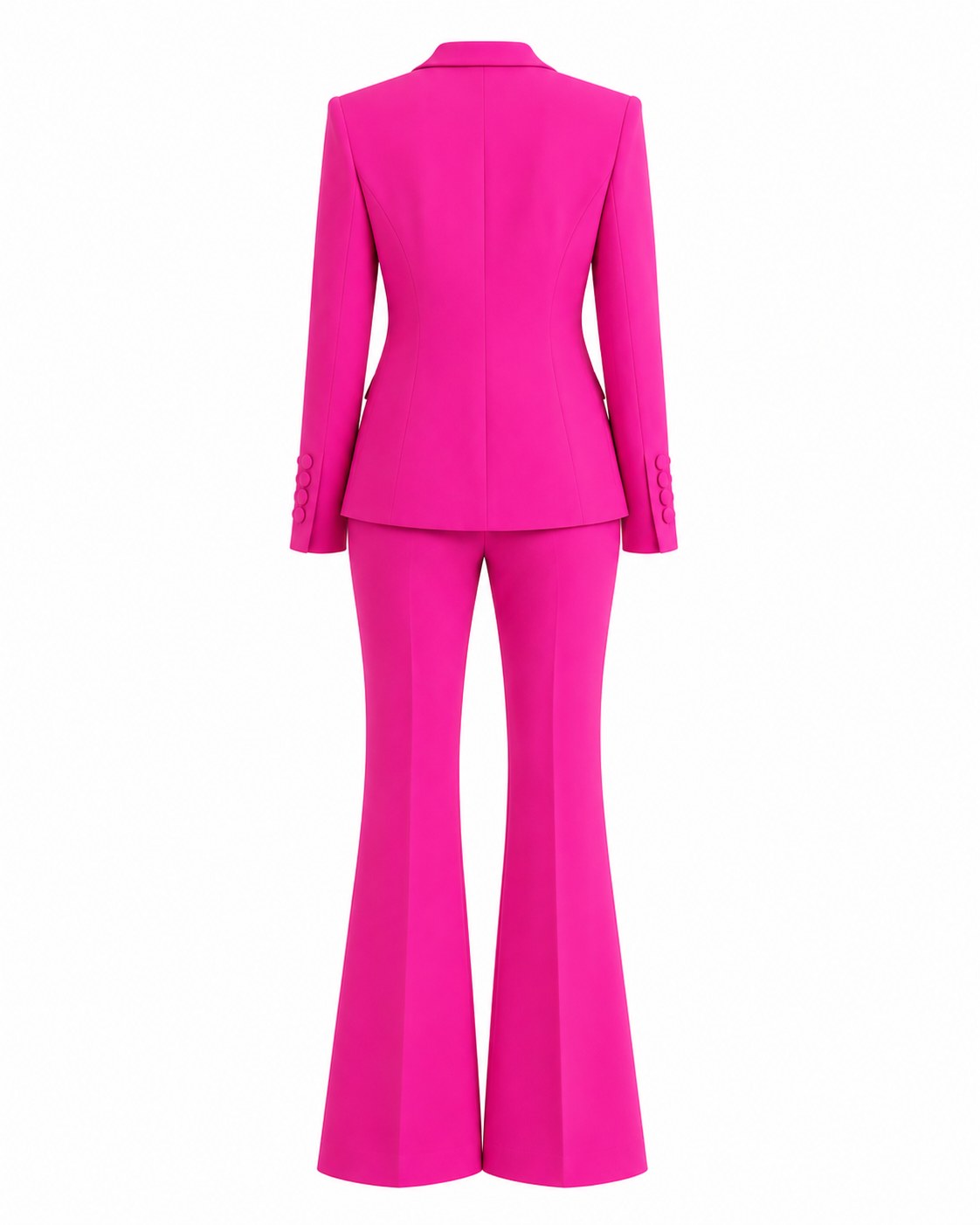 Ponche Anzug in Fuchsia mit Kristallen