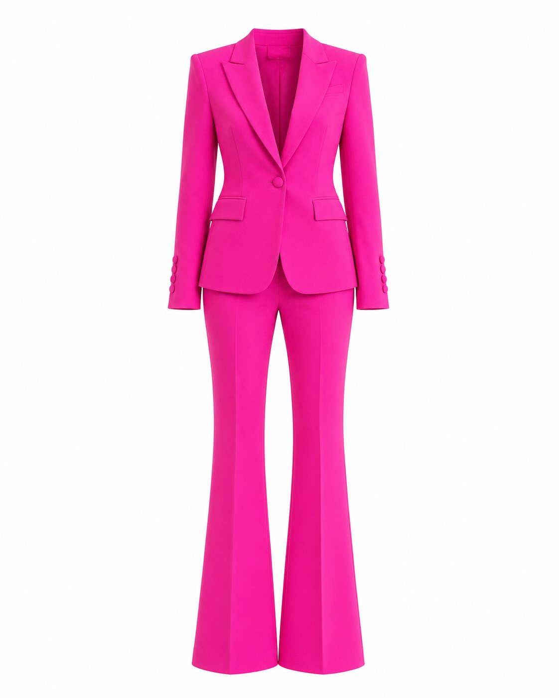 Ponche Anzug in Fuchsia mit Kristallen