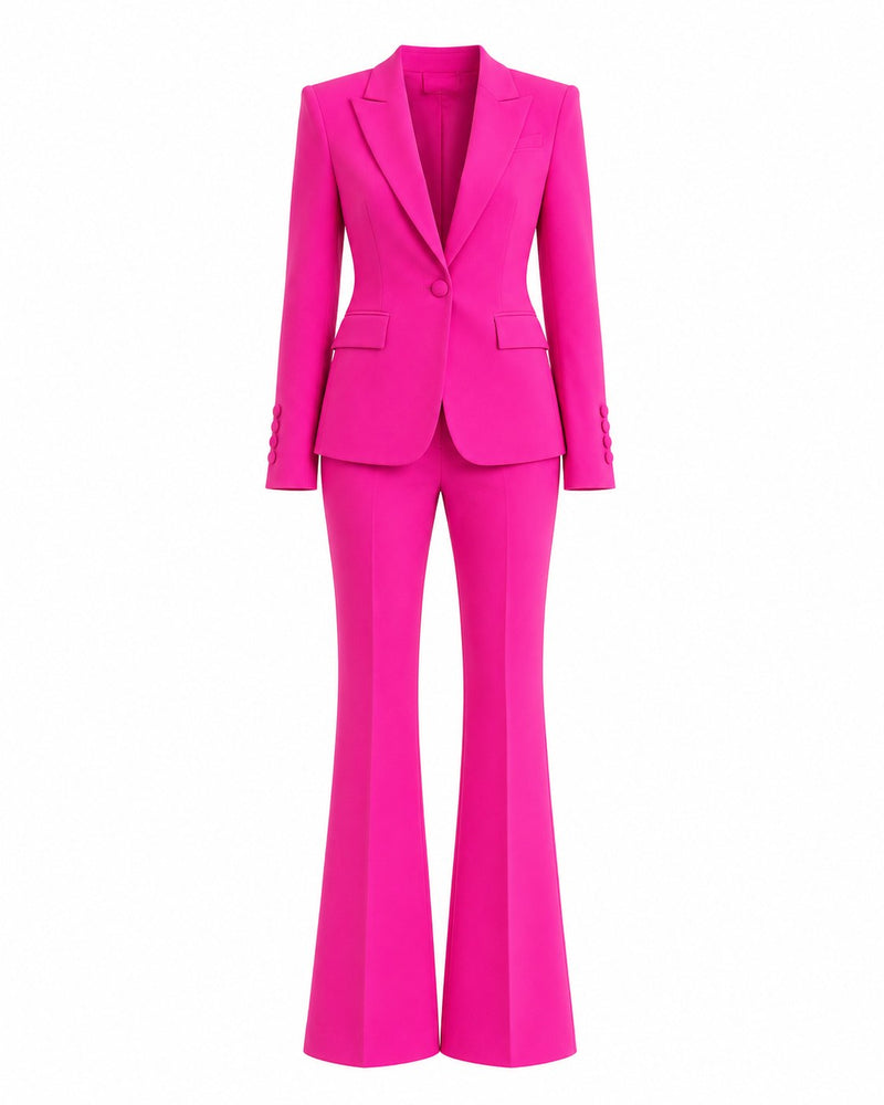 Tailleur Fucsia Ponche con Cristalli