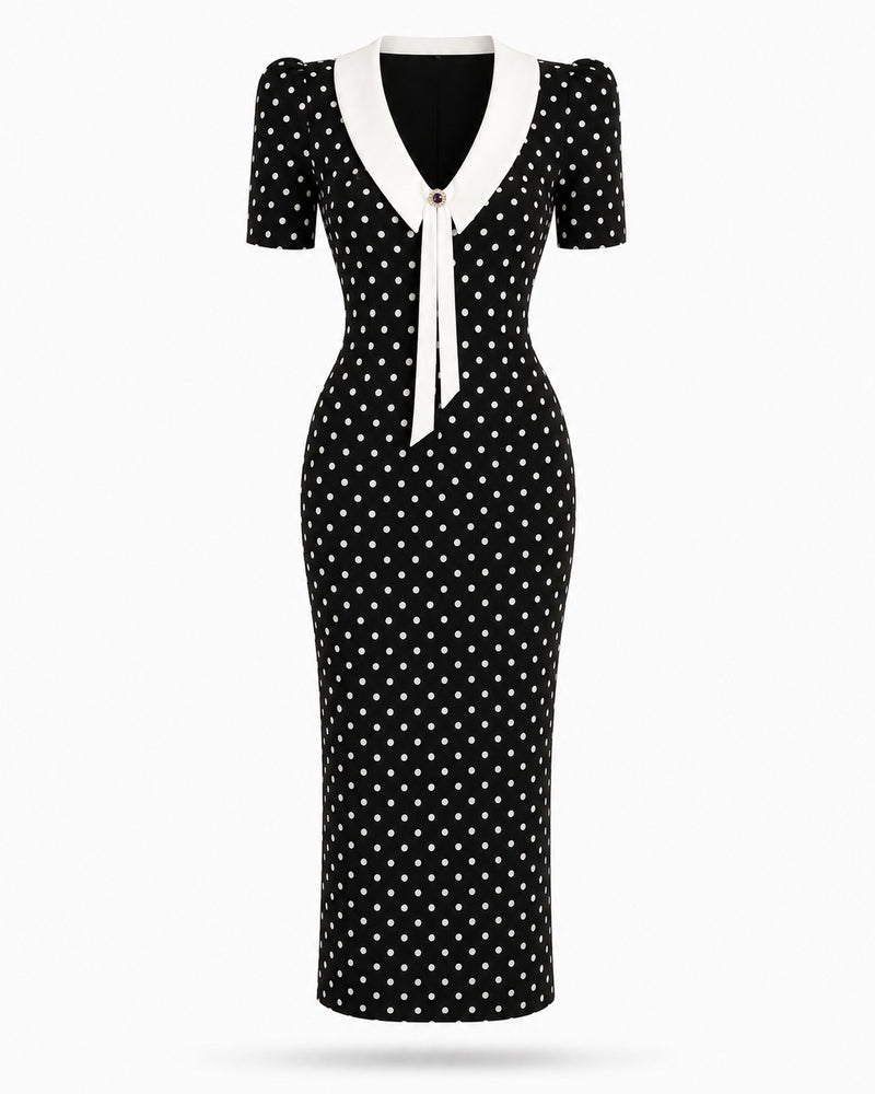 Embiez Polka Midi Dress
