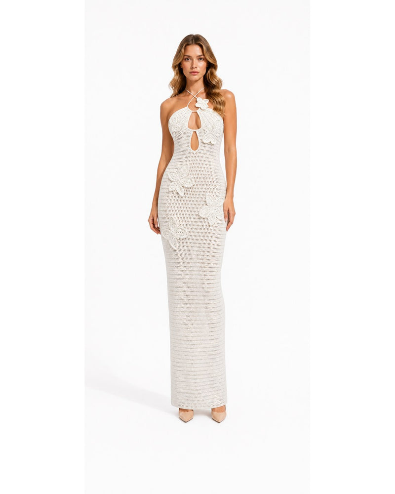 Aiguines Crochet Maxi Dress on model