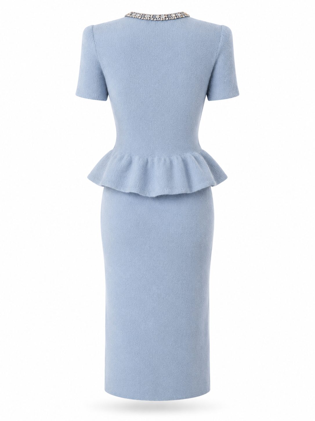 Azure Peplum Midi Dress