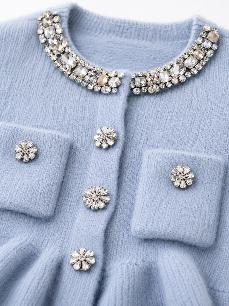 Azure Peplum Set on model