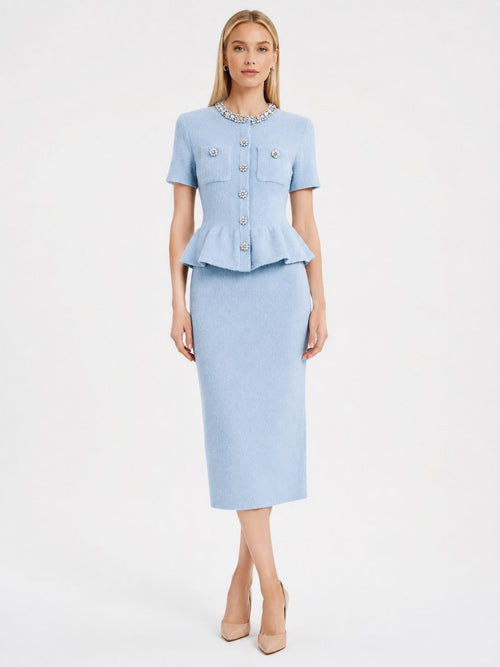 Azure Peplum Set