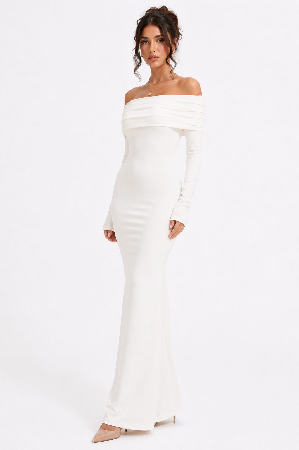 Bardot Off-Shoulder Gown