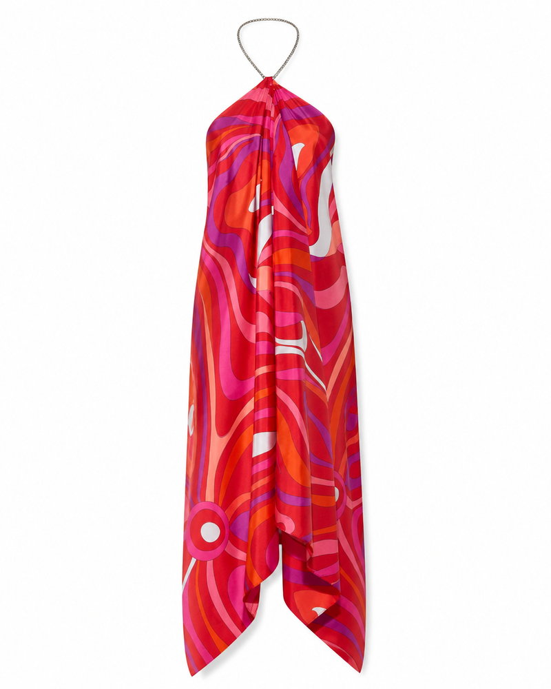 Bougainville Scarf Halter Dress