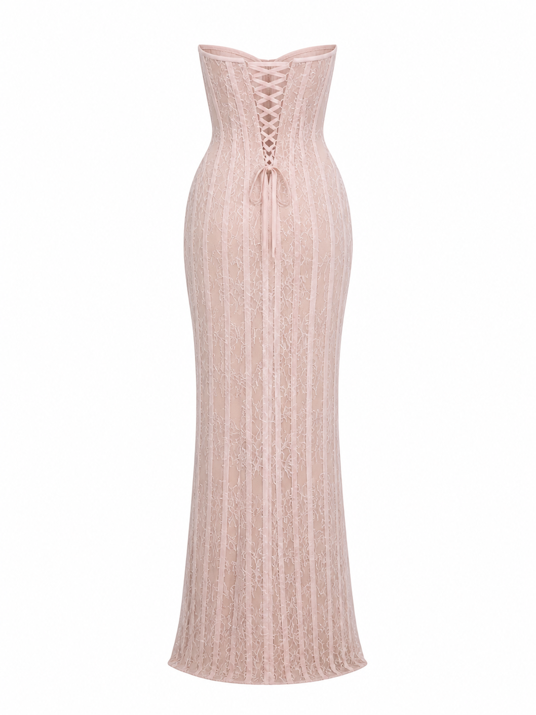 Rosalie Lace Corset Gown – Baby Pink