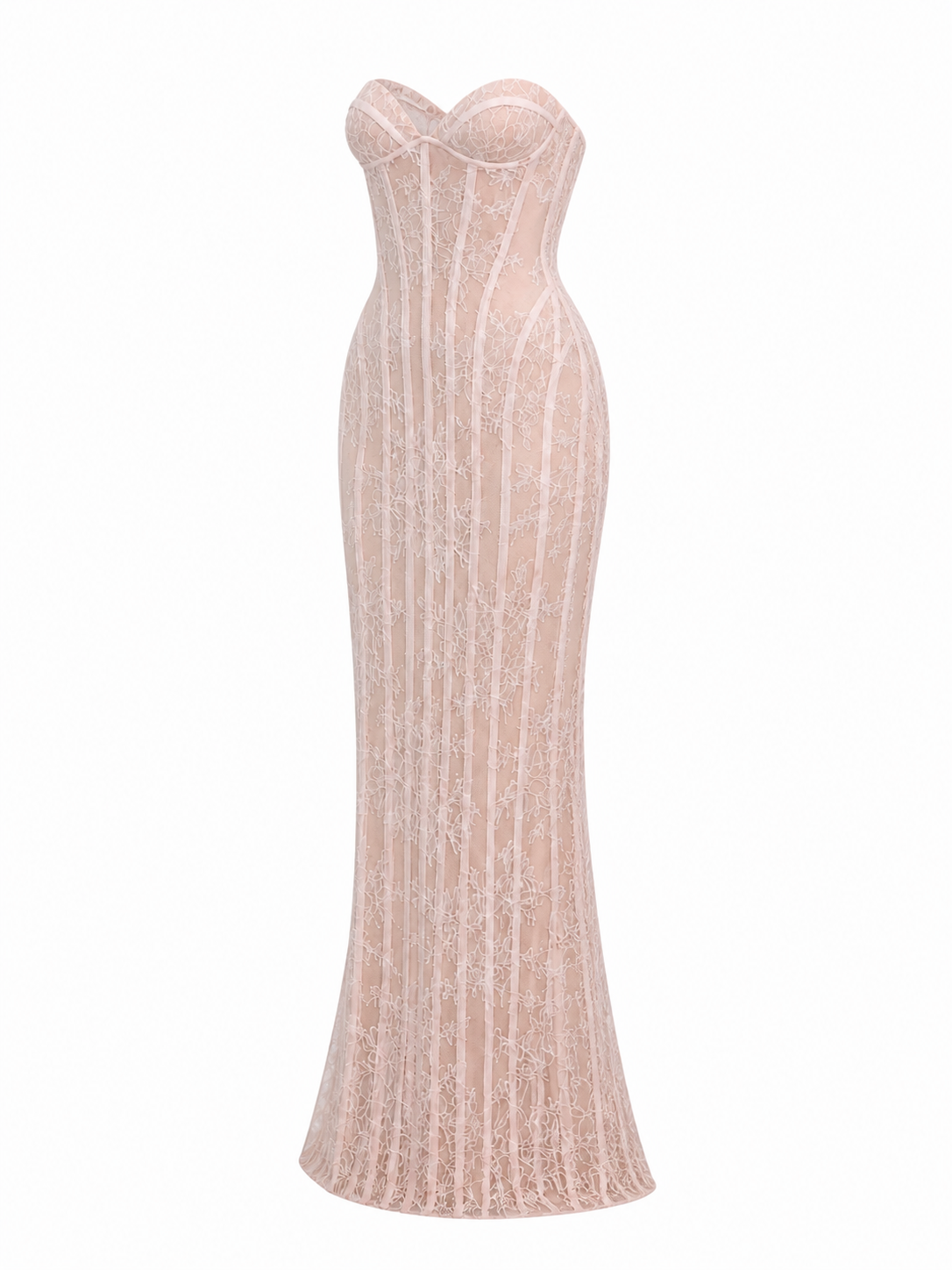 Rosalie Lace Corset Gown – Baby Pink