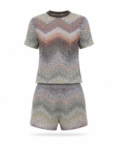 Ensemble en maille chevron Fayence