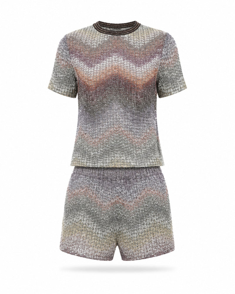 Ensemble en maille chevron Fayence