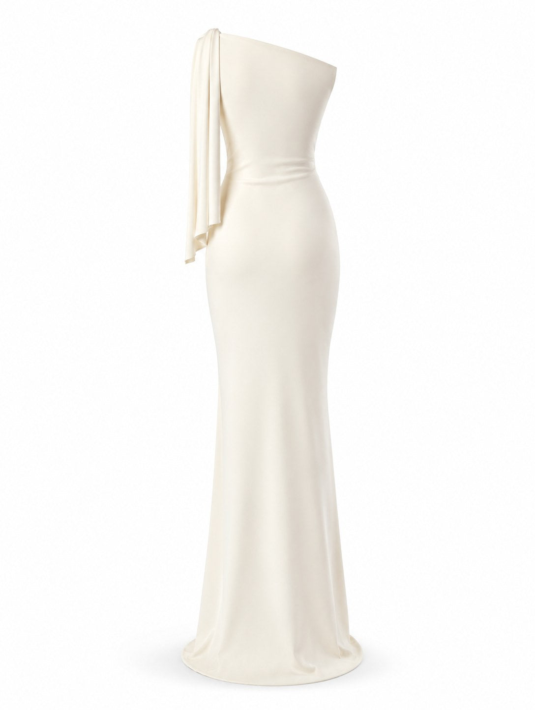 One-Shoulder-Abendkleid Ivoire