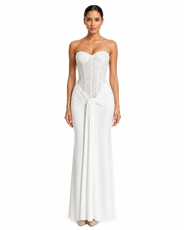 Opio Ivory Gown on model