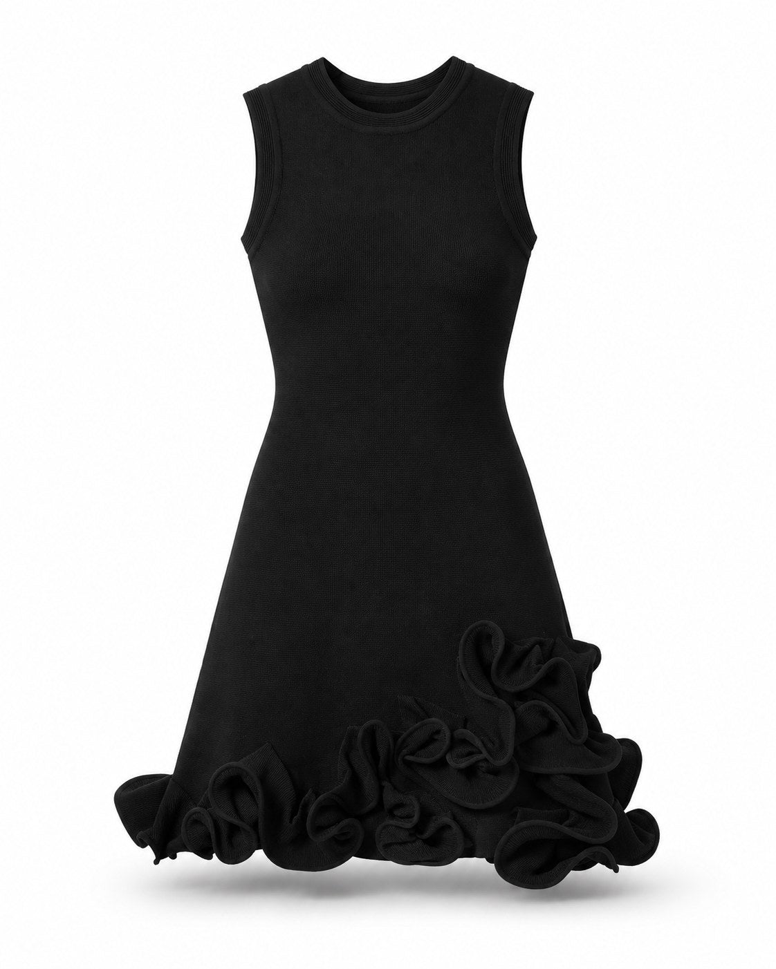 Lorgues Ruffle Knit Mini Dress