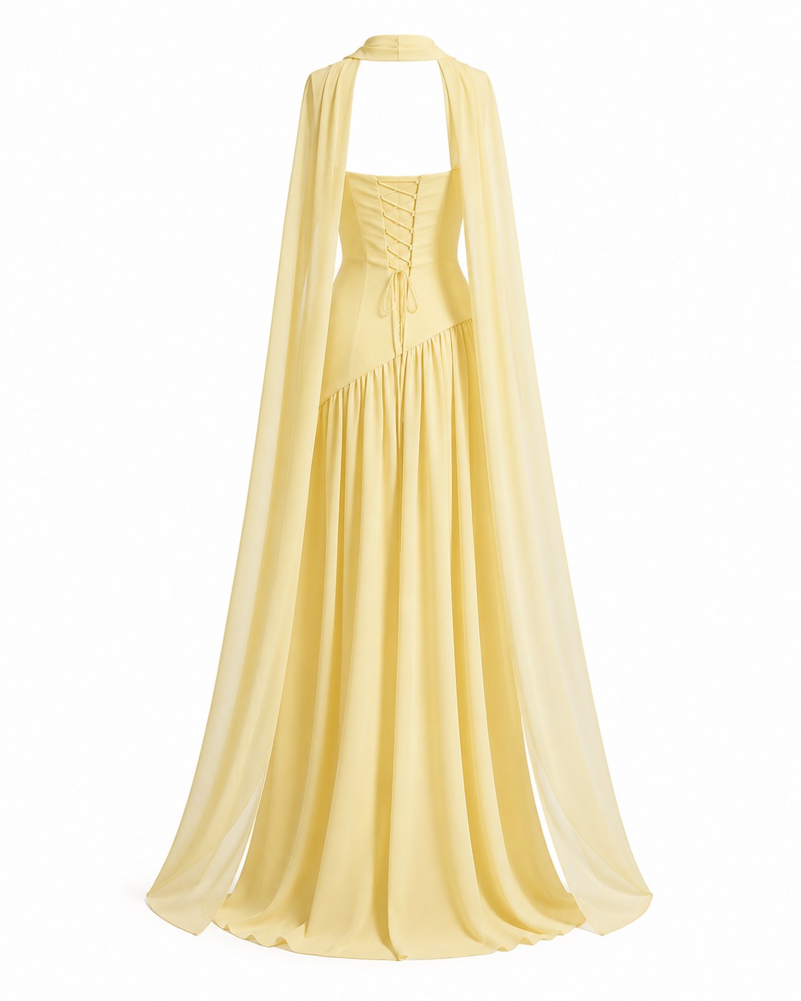 Vestido de gala con capa Mimosa