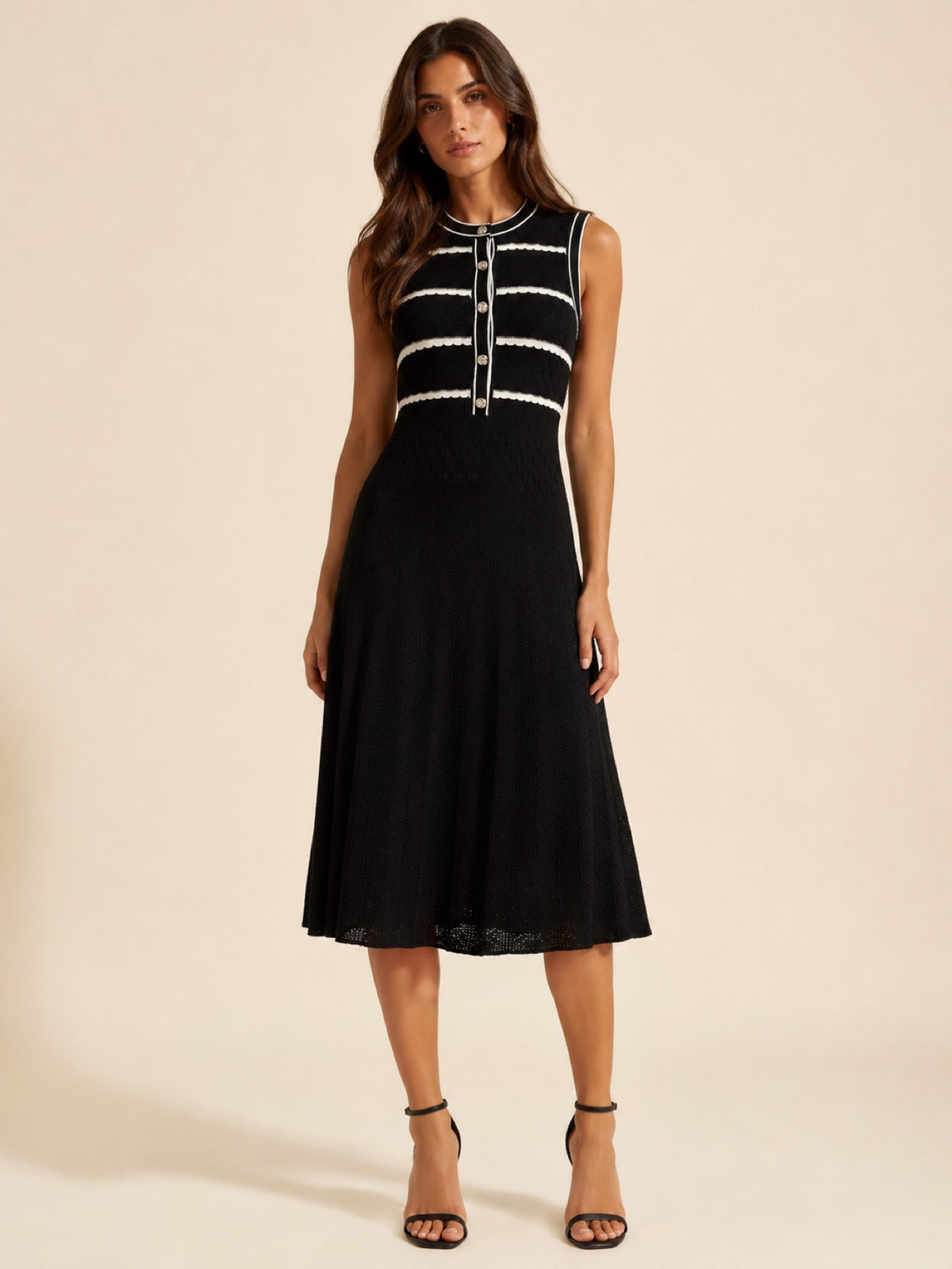 Monaco Striped Midi Dress