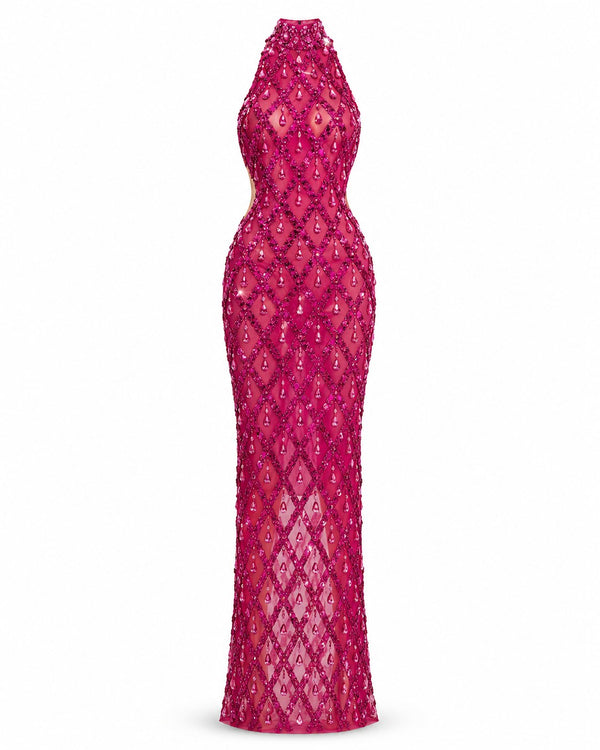 Abito Halter con Perline Orchidée