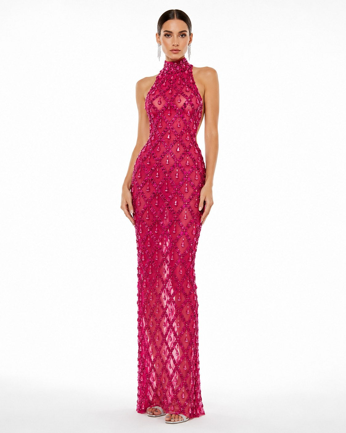 Orchidée Beaded Halter Gown