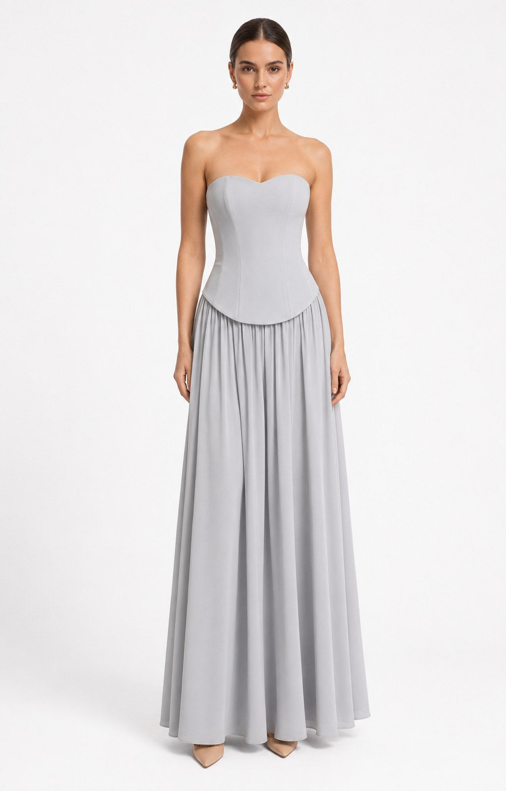 Plissee-Abendkleid Perle