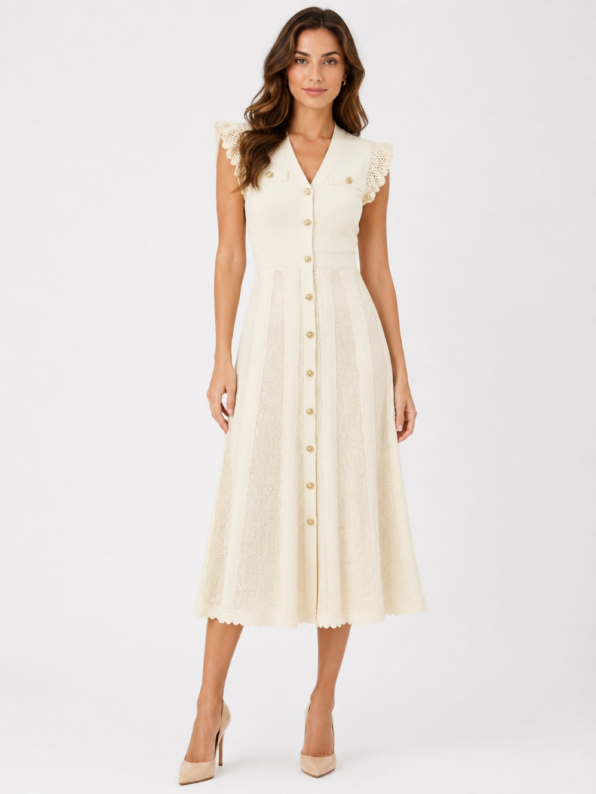 Provence Lace Midi Dress