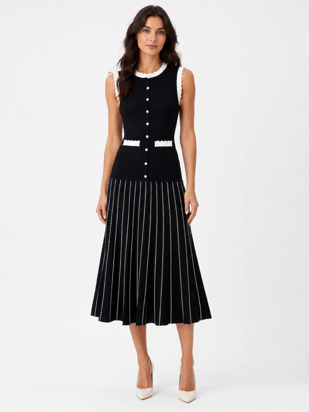 Riviera Pleated Midi Dress