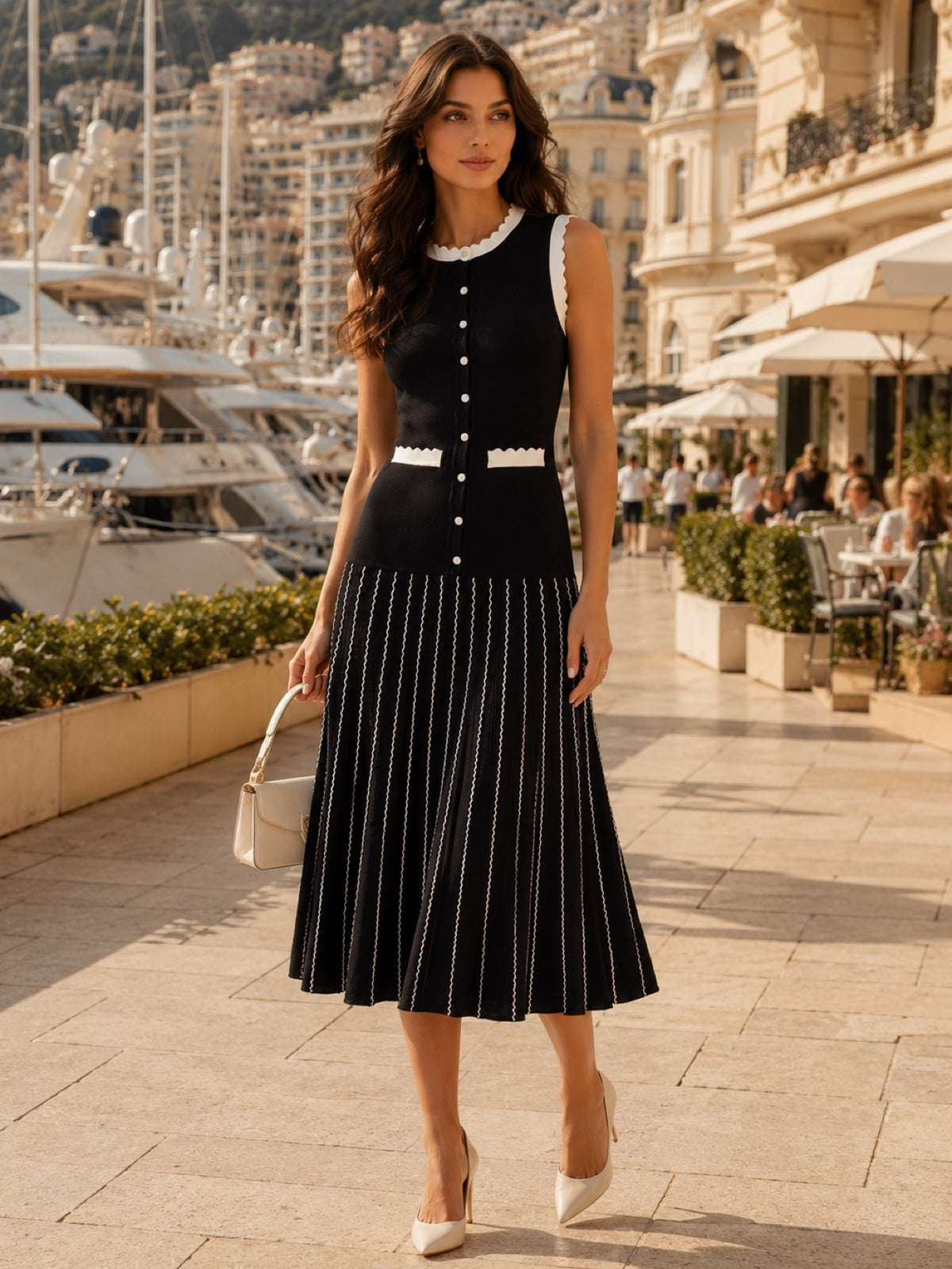 Riviera Pleated Midi Dress