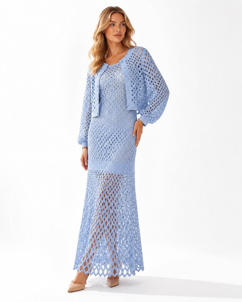 Ensemble Tourtour en crochet on model