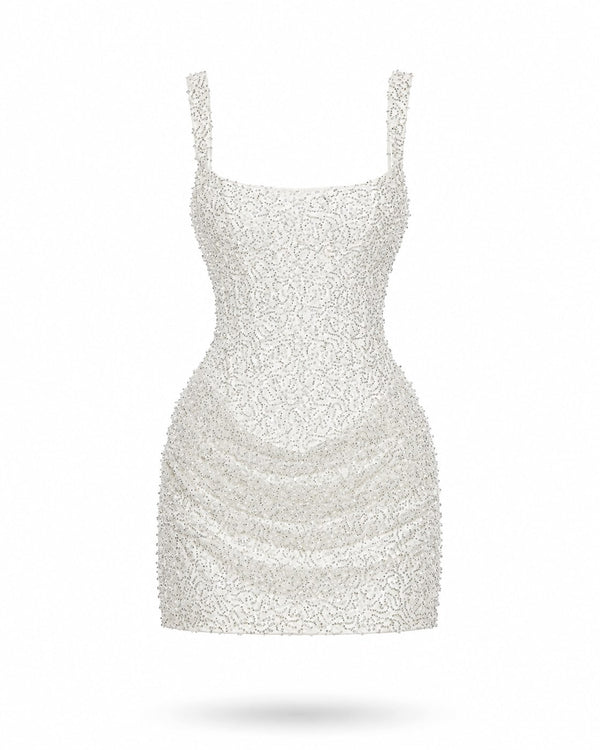 Robe courte à perles Villecroze