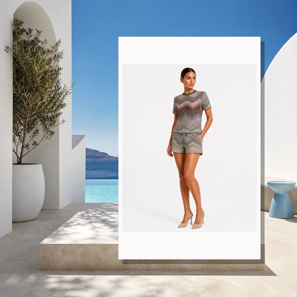 Fayence Chevron Knit Set lifestyle editorial